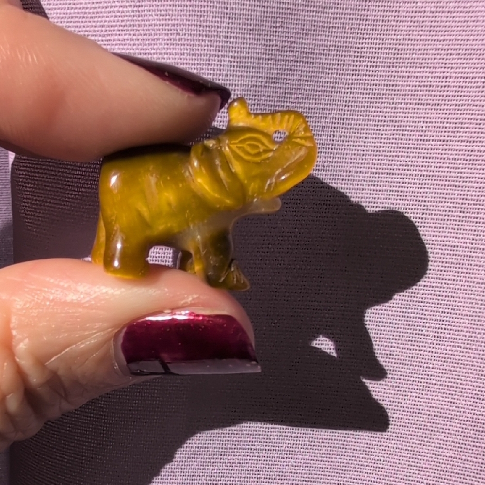 Tiger's Eye Elephant Sculpture